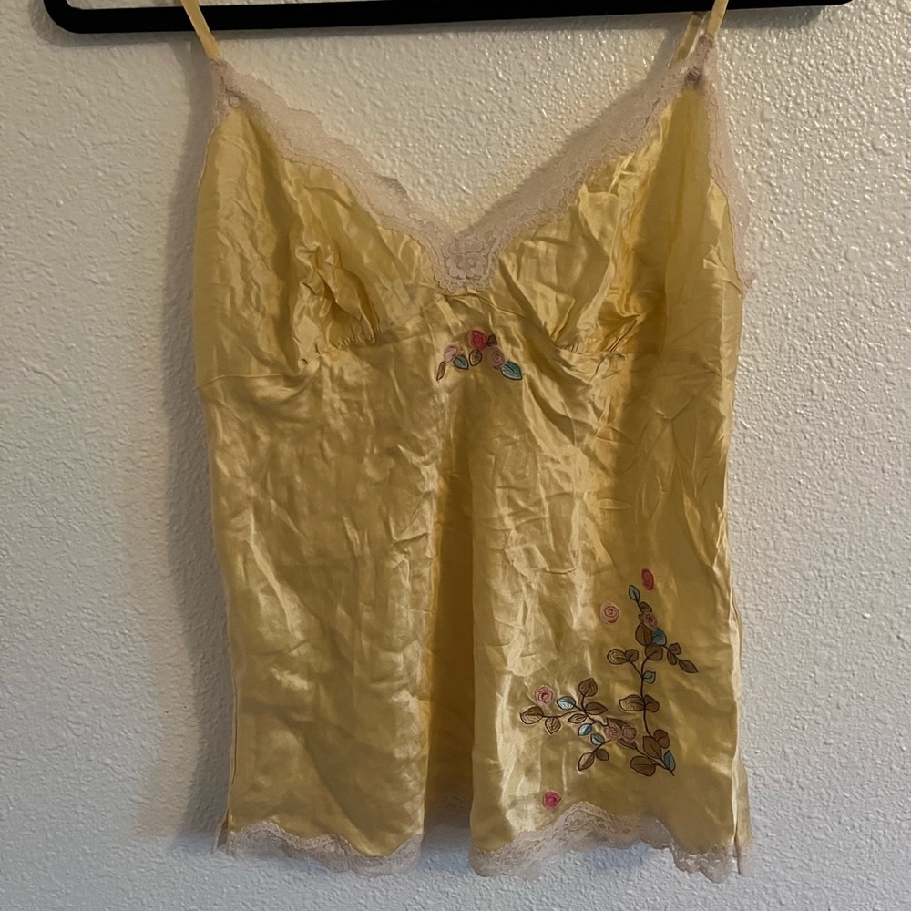 Victoria Secret, Size M, Yellow with blue and pink accent satin.